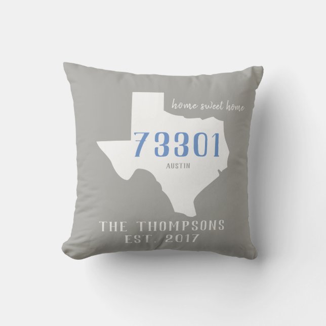 Almohada de encargo del hogar del código postal de (Anverso)