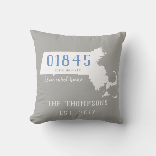 Almohada de encargo del hogar del código postal de (Anverso)
