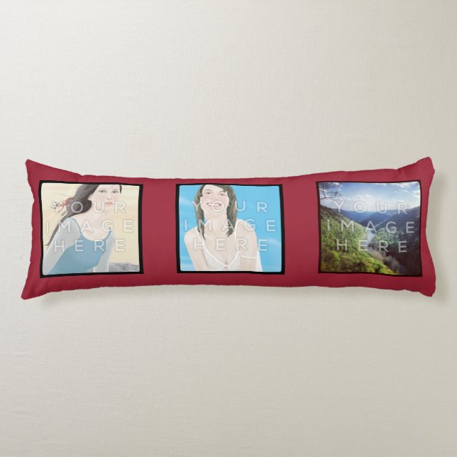 Almohada de encargo roja del cuerpo de Instagram (Anverso)