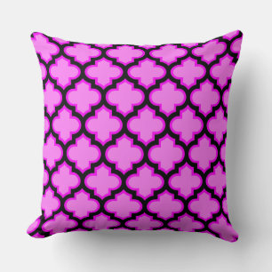 Almohada de enrejado de cuatro hojas rosa orquídea