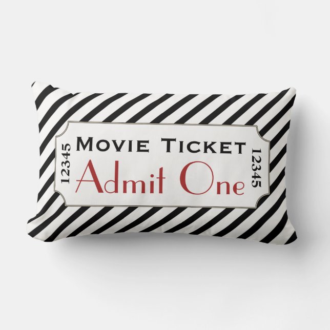 Almohada de entrada de cine a rayas (Anverso)