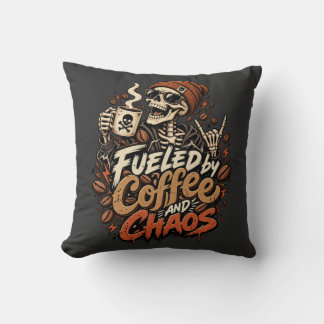 Almohada de Esqueleto Impulsada por Café y Caos