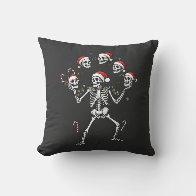 Almohada de Esqueleto Juguetón que Lanza (Anverso)