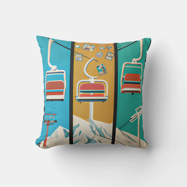 almohada de esquí reversible, cojín de dispersión (Anverso)