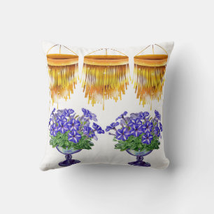 almohada de estampado floral, cojín de flor vintag