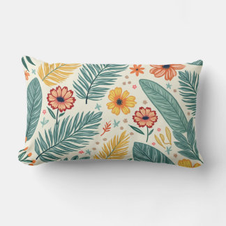 almohada de estampado floral de verano