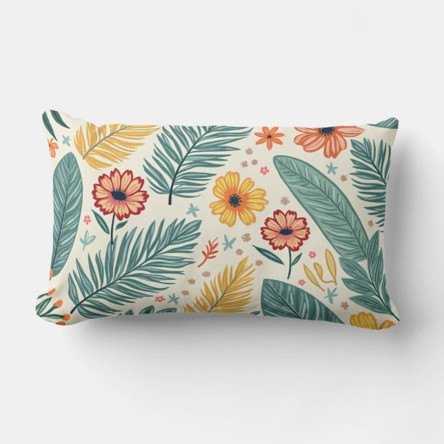almohada de estampado floral de verano (Anverso)