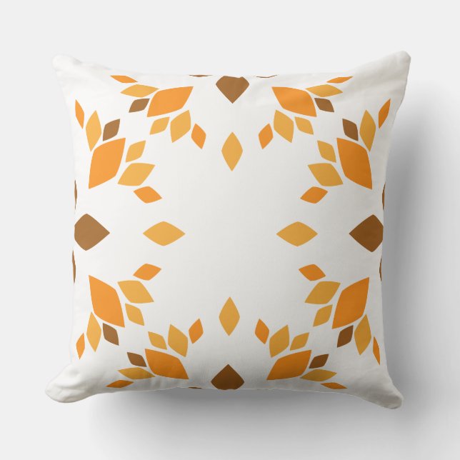 almohada de estampado floral marrón (Anverso)