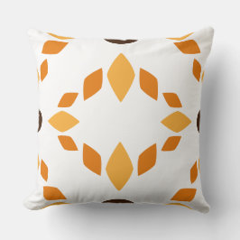 almohada de estampado floral marrón