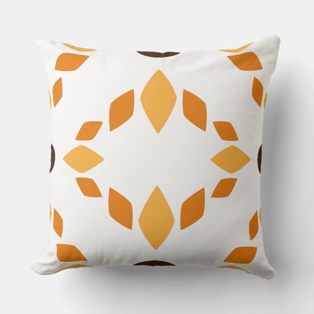 almohada de estampado floral marrón (Anverso)