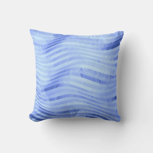 Almohada de estilo abstracto de ondas azules (Anverso)