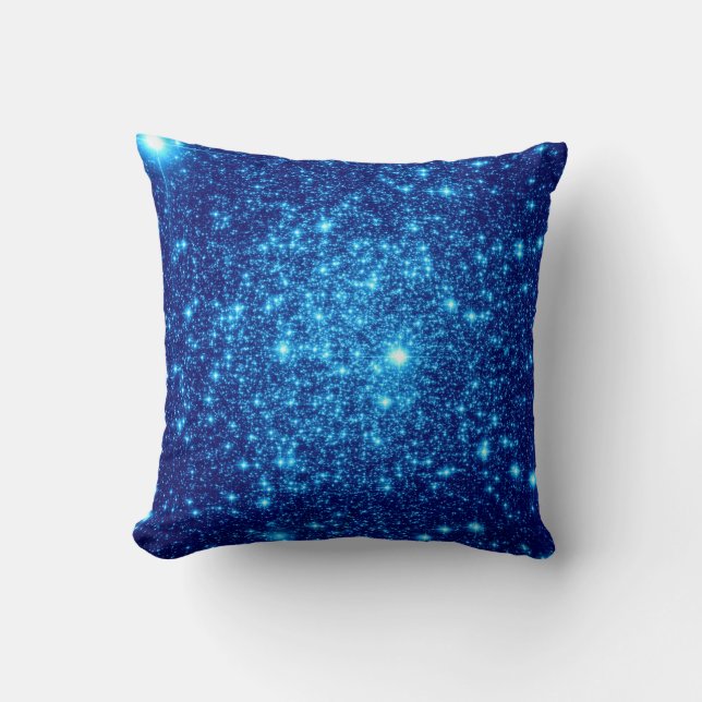 Almohada de Estrellas Azul Brillante (Anverso)