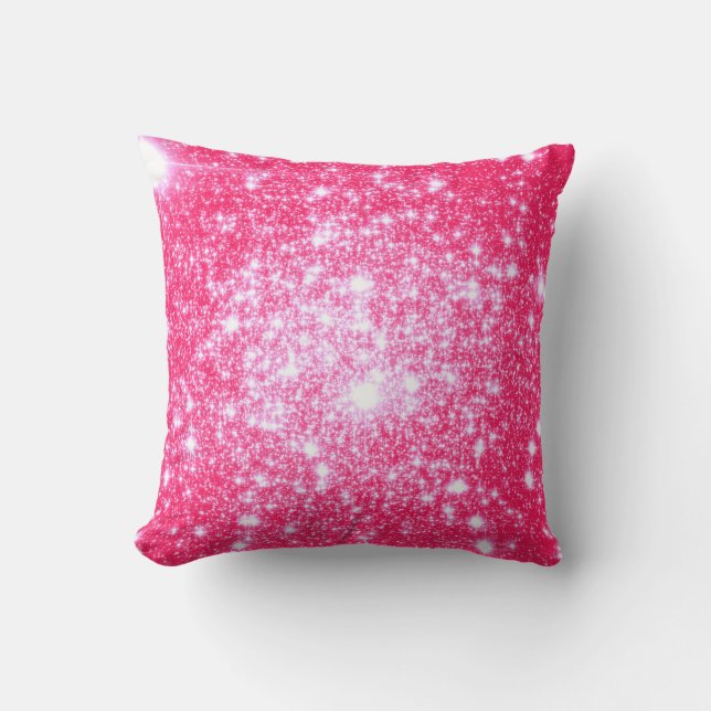 Almohada de Estrellas Rosa Brillante (Anverso)