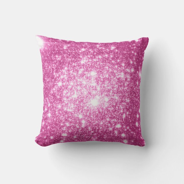 Almohada de estrellas rosa fucsia (Anverso)