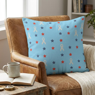Almohada de estrellas y cintas patrióticas