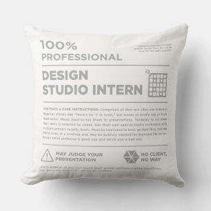 Almohada de etiqueta de cuidado del estudio de dis