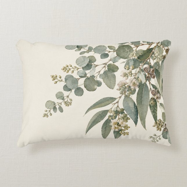 Almohada de eucalipto verde plateado (Anverso)