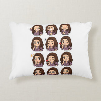 Almohada de expresión Kawaii – Vibraciones de Jefa