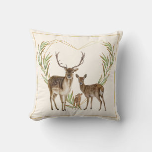 Almohada de familia de ciervos dulces