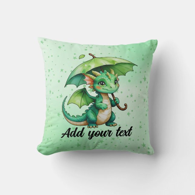 Almohada de Fantasía de Dragón Bebé Adorable (Anverso)