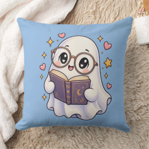 Almohada de Fantasma Adorable Leyendo un Libro