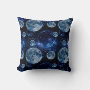 Almohada de Fases de la Luna Azul Celeste