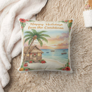 Almohada de 'Felices Fiestas desde el Caribe'