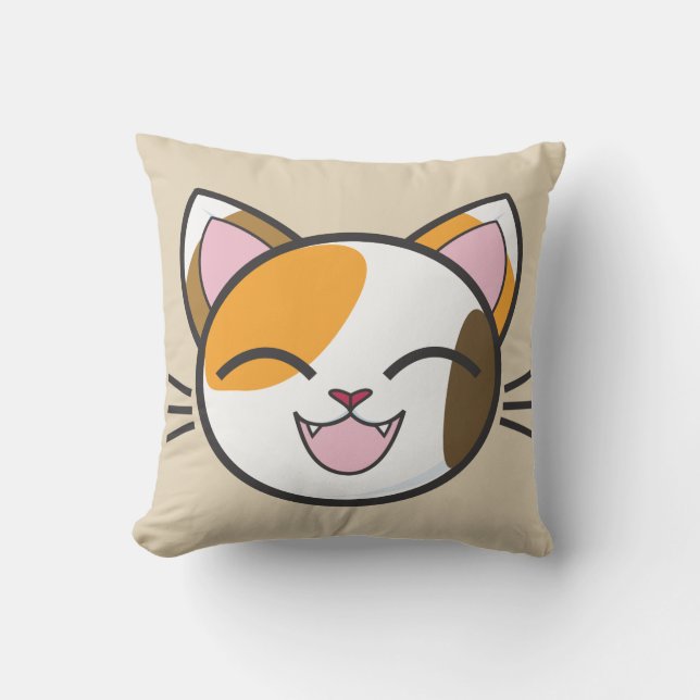 almohada de felino feliz (Anverso)
