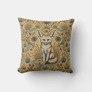 Almohada de Fennec Sand Fox - Patrón de Oasis del 