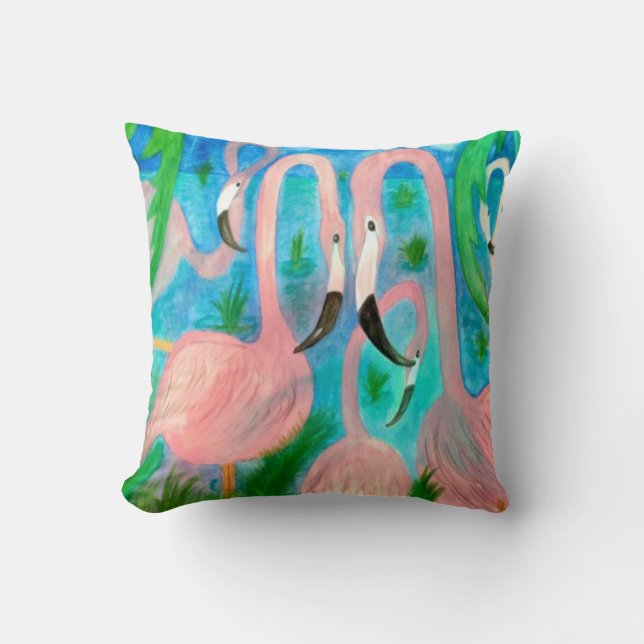 Almohada de fiesta de flamenco (Anverso)