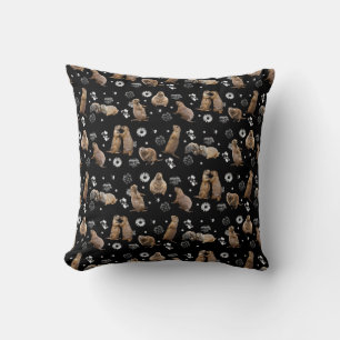 Almohada de fiesta de perro de pradera (negro)