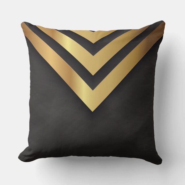 Almohada de flecha de metal dorado viejo negro (Anverso)