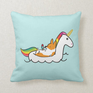 Almohada de Floatie del unicornio del Corgi