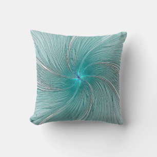Almohada de flor de cuerda azul y moderna aqua