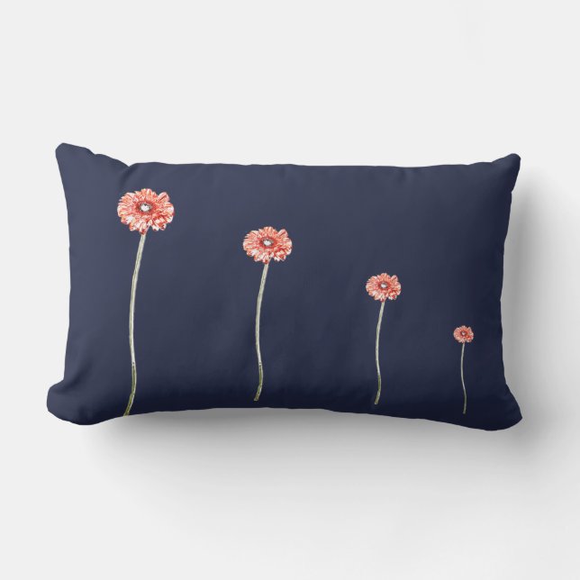 Almohada de Flor de Gerbera Crisantemo Rosa Pálido (Anverso)