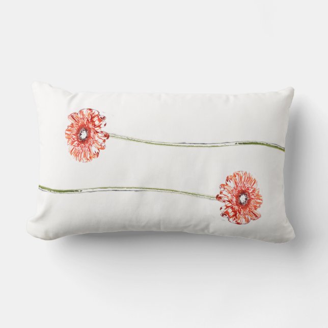 Almohada de Flor de Gerbera Crisantemo Rosa Pálido (Anverso)