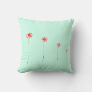 Almohada de Flor de Gerbera Crisantemo Rosa Pálido