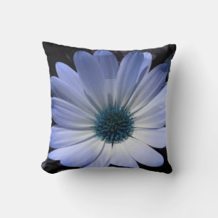 Almohada de Flor de Margarita Azul