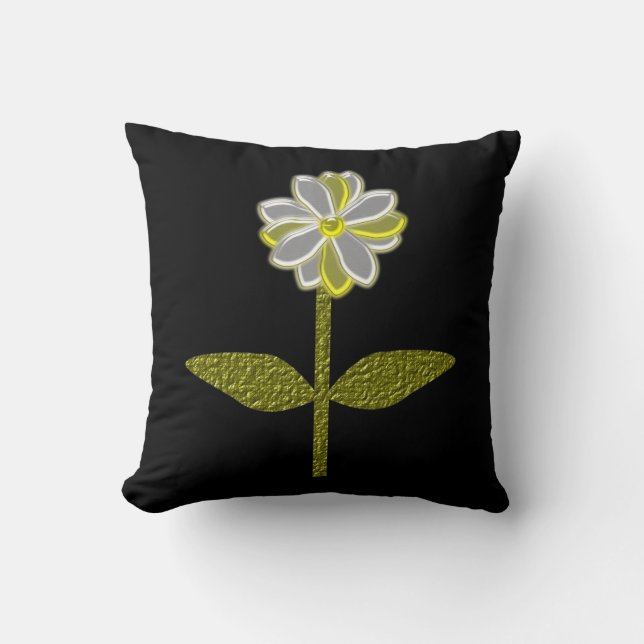 Almohada de Flor de Margarita Brillante (Anverso)