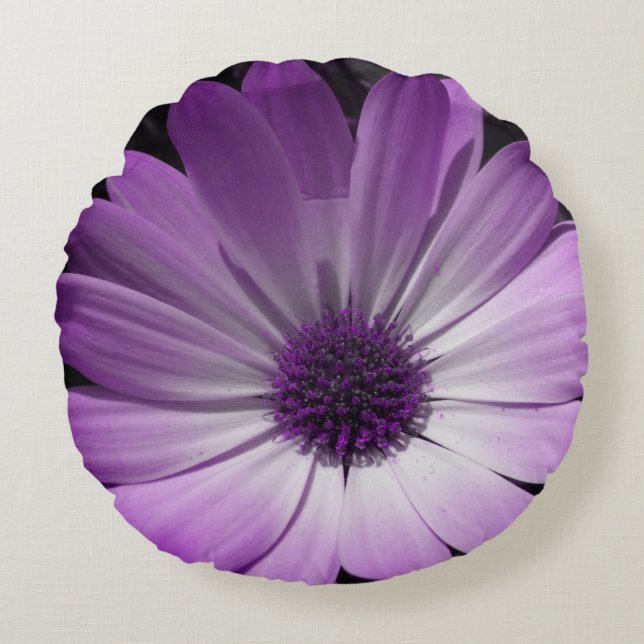 Almohada de Flor de Margarita Morada (Anverso)