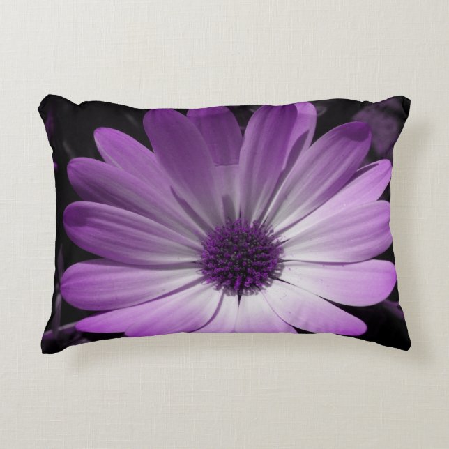 Almohada de Flor de Margarita Morada (Anverso)