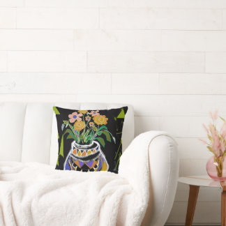 Almohada de flor gráfica de lila en tazón 