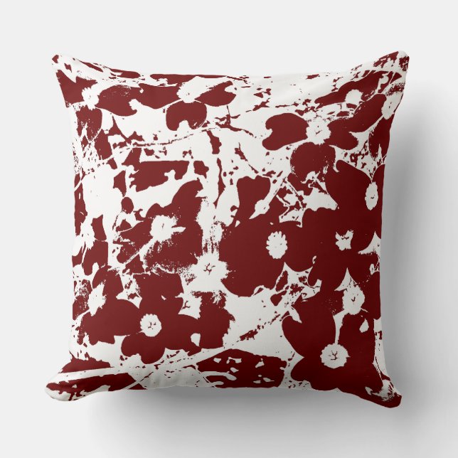 Almohada de Flor Roja/Blanca (Anverso)