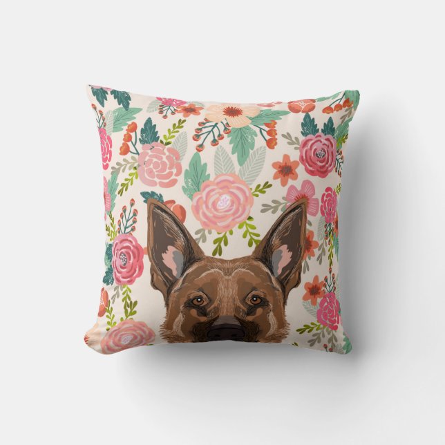 almohada de florero de pastor alemán (Anverso)