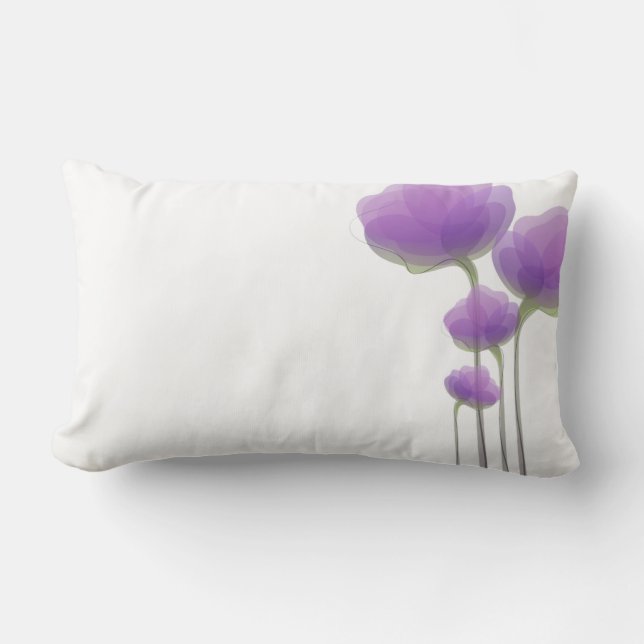 Almohada de flores abstractas de lavanda (Anverso)