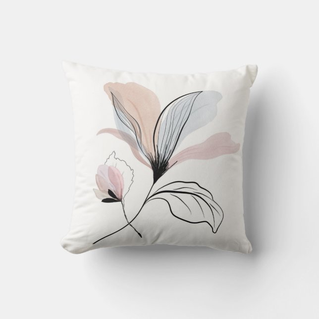 Almohada de flores con acuarela (Anverso)