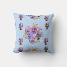 Almohada de flores con patrón floral azul Shabby C