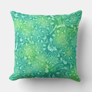 almohada de flores de batik verde