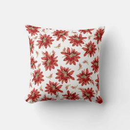 Almohada de flores de cactus rojo de Navidad alegr