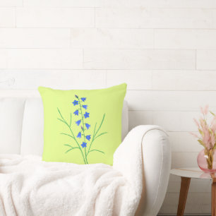 Almohada de flores de campanilla azul pálido amari